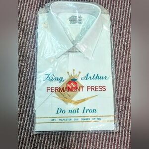 NOS New Vintage King Arthur Men's Short Sleeve Dress Shirt White NEW 1960's